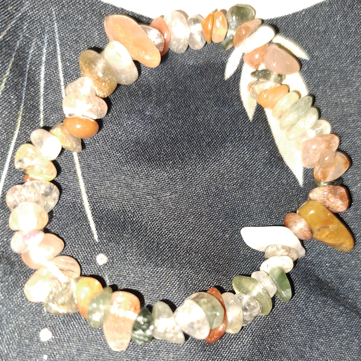 Real mixed crystal chip bracelet