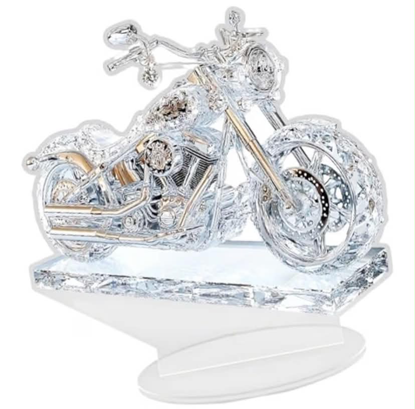 Crystal Motorcycle Ornament Statue Crysta Motorcycle Figurine