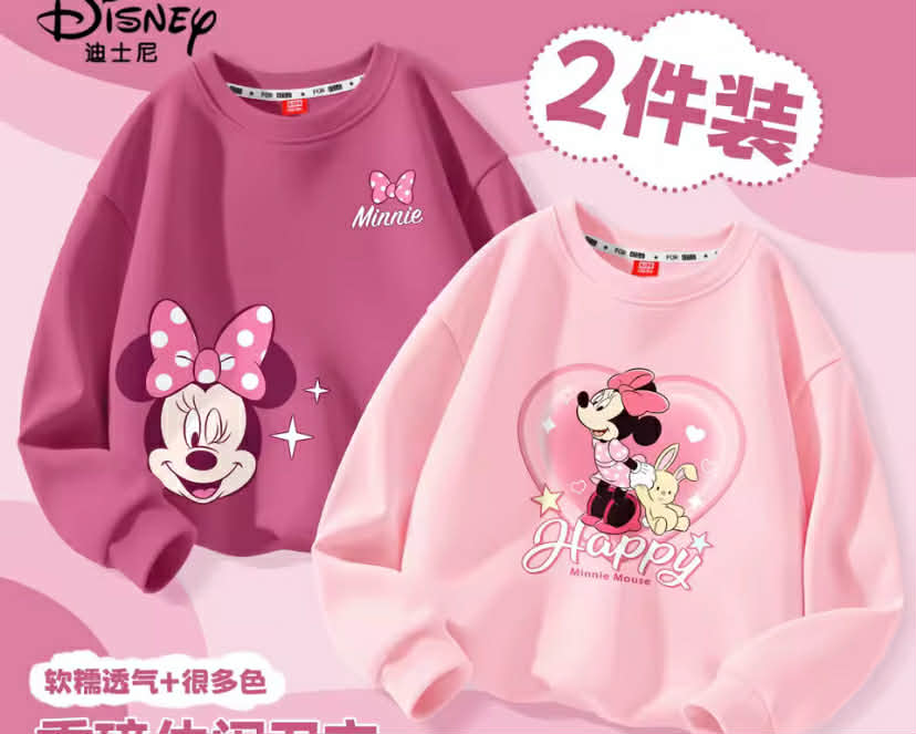 2 pcs Autumn Baby Girl Disney Minnie Print Clothes