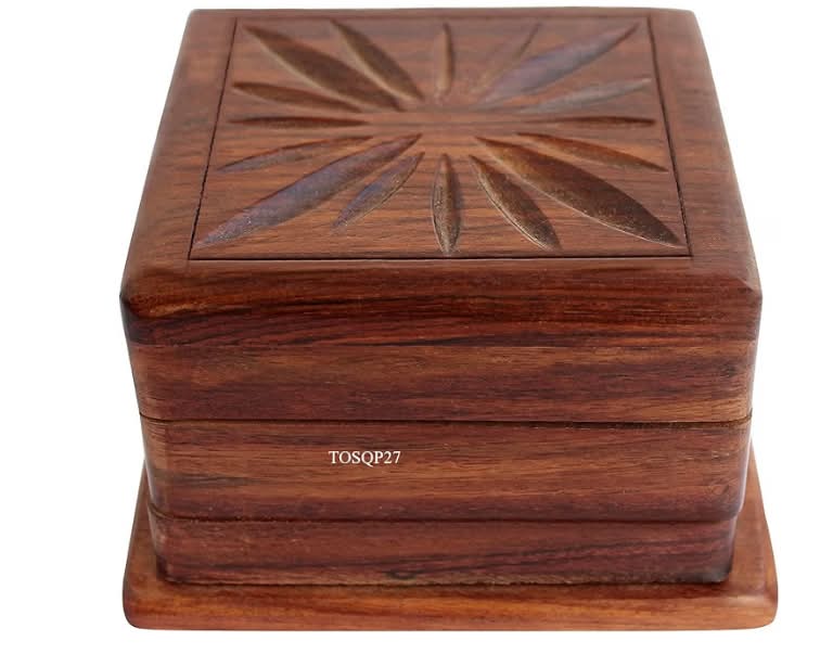 Secret Box Brainteaser Puzzle Case Trick Opening Wooden Storage Organiser Unique Artisan