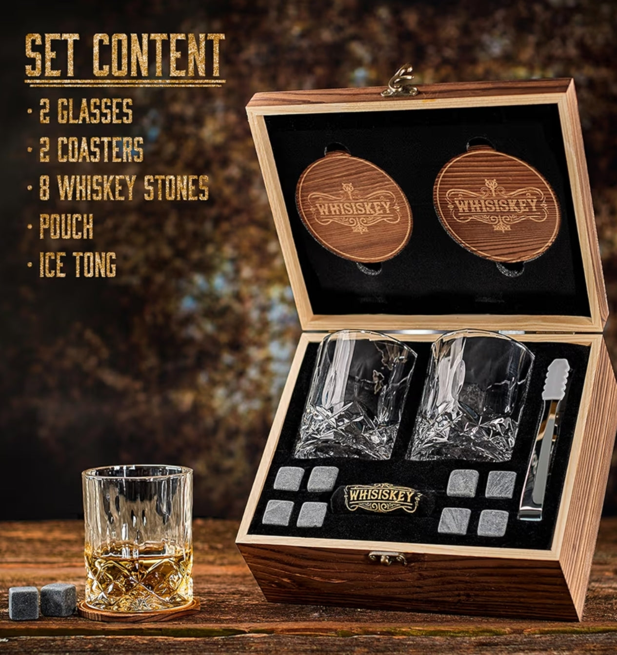Whiskey Glass Set - Whiskey Gift Sets for Men