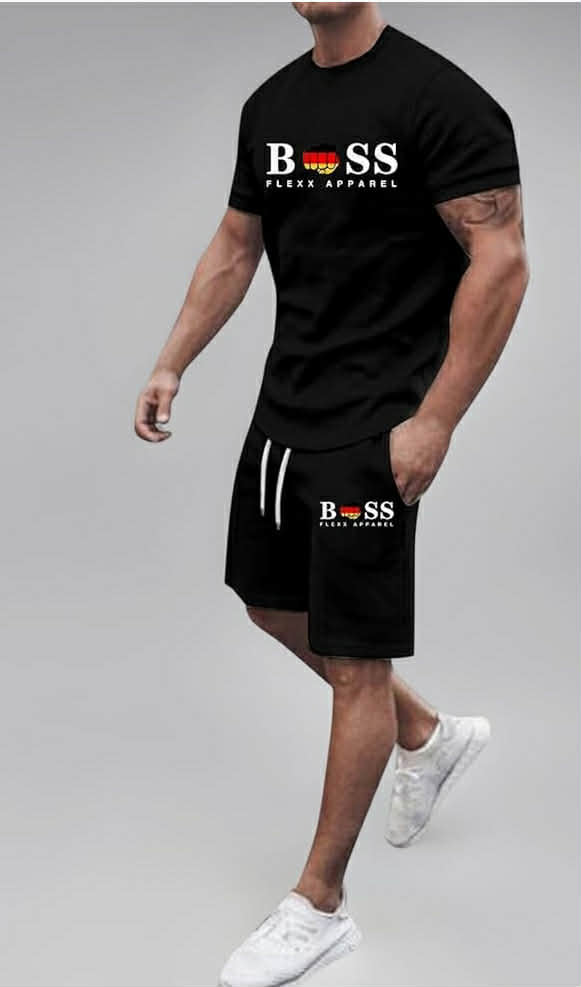 Men's Short Sleeve Shirt and Shorts Set 2 Piece Outfits