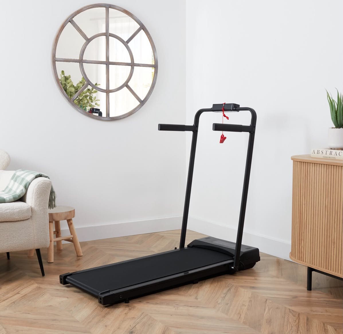 Treadmill Walking Pad Running Machine - Treadmills for Home Foldable Under Desk Walkingpad with Handle Folding for Heavy People Foldaway Portable Compact Indoor Flat 10Km/h Electric Machines