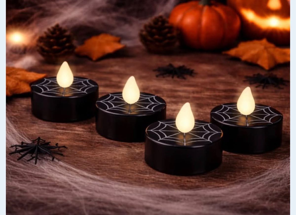 Haunted House LED Flickering Tealights 4 Pack