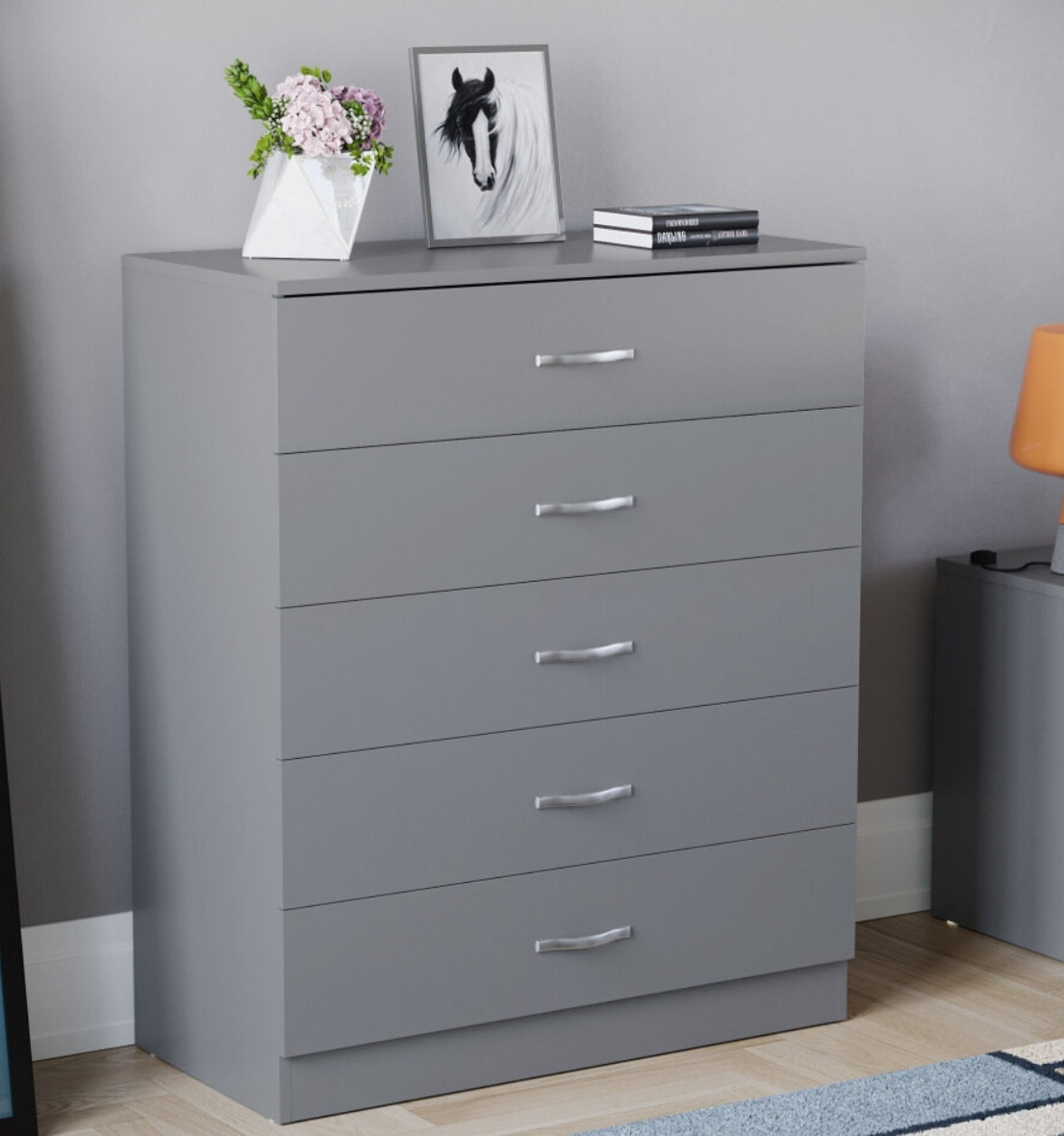 Riano 5 Drawer Chest of Drawers Bedroom Storage
