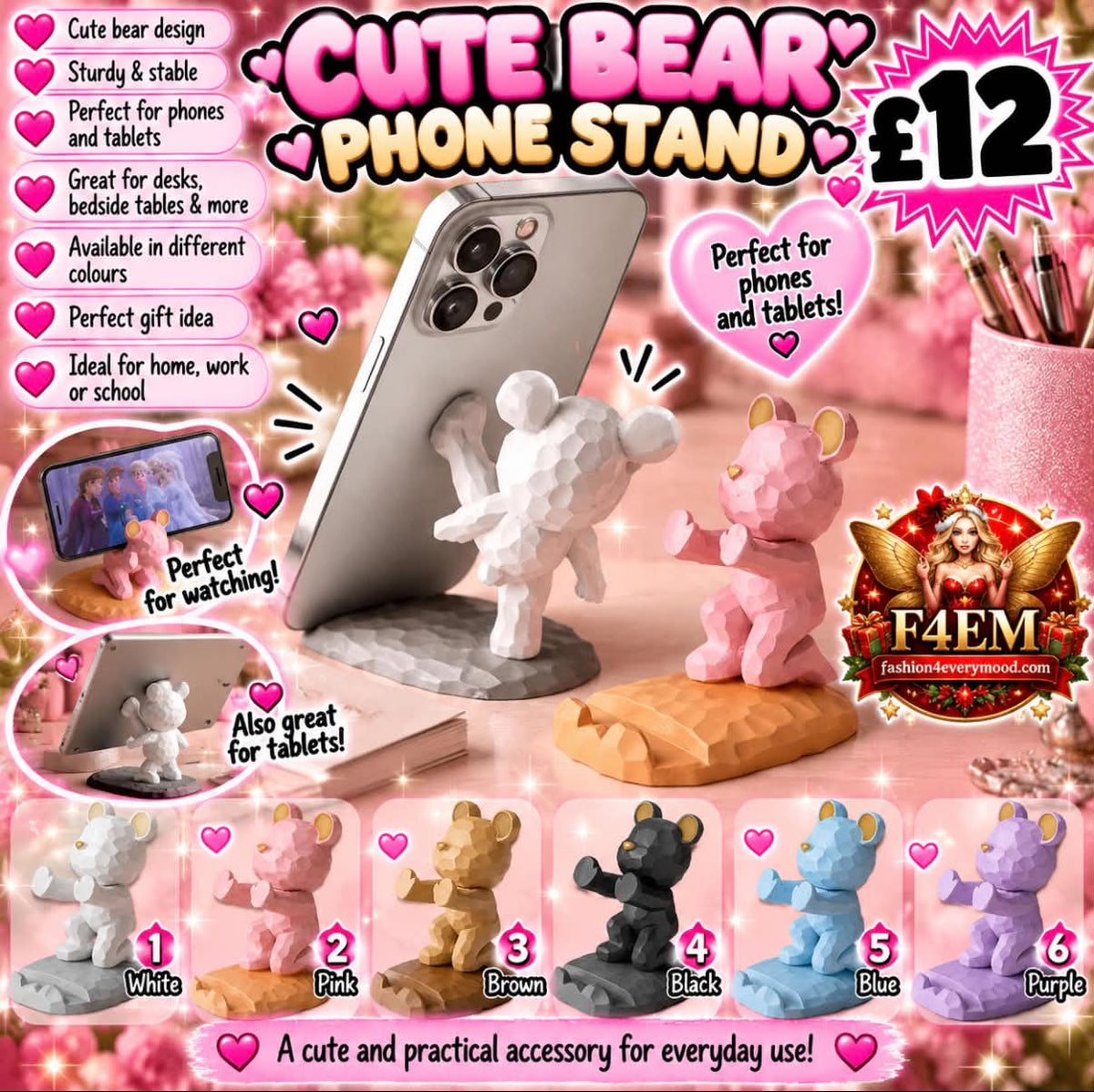 ๐งธ๐ CUTE BEAR PHONE STANDS ๐๐งธ