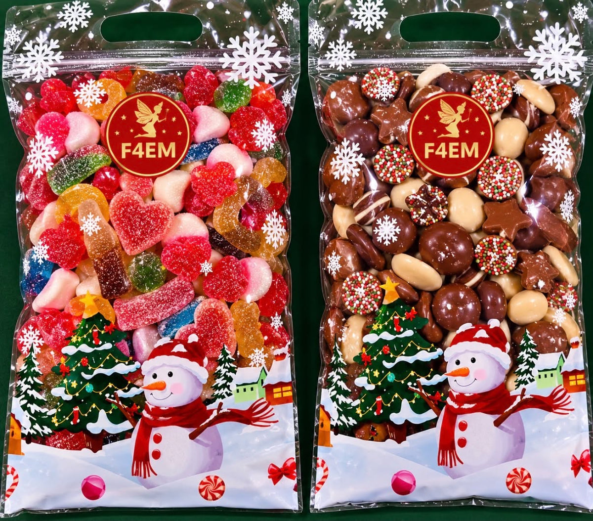 F4EM Christmas Treat Bags 🎄
Our festive Christmas treat bags are packed full of delicious goodies and make the perfect stocking filler, Christmas Eve treat or little festive gift! 🎁✨