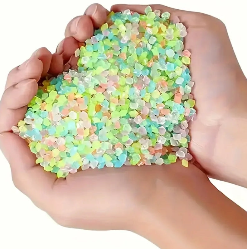 4000 Fluorescent Super Glow Beads, Mini Glow Resin Stones for Succulents,