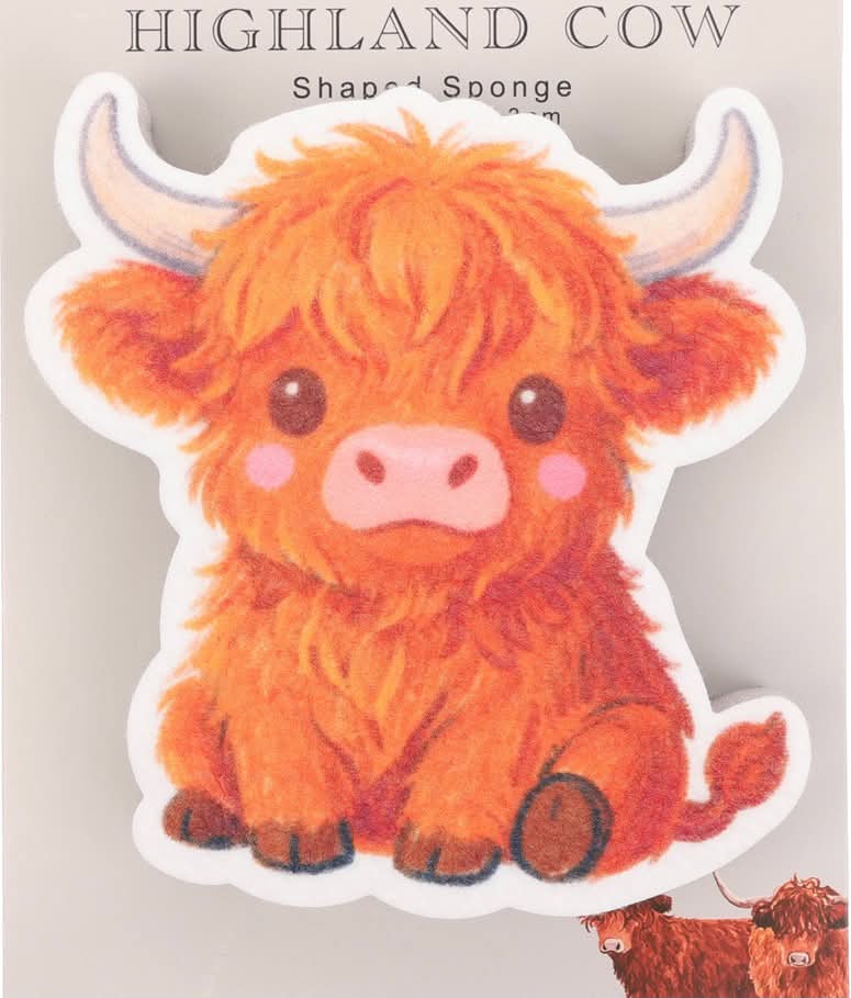 Highland Cow Shaped Sponge - Brown x3
