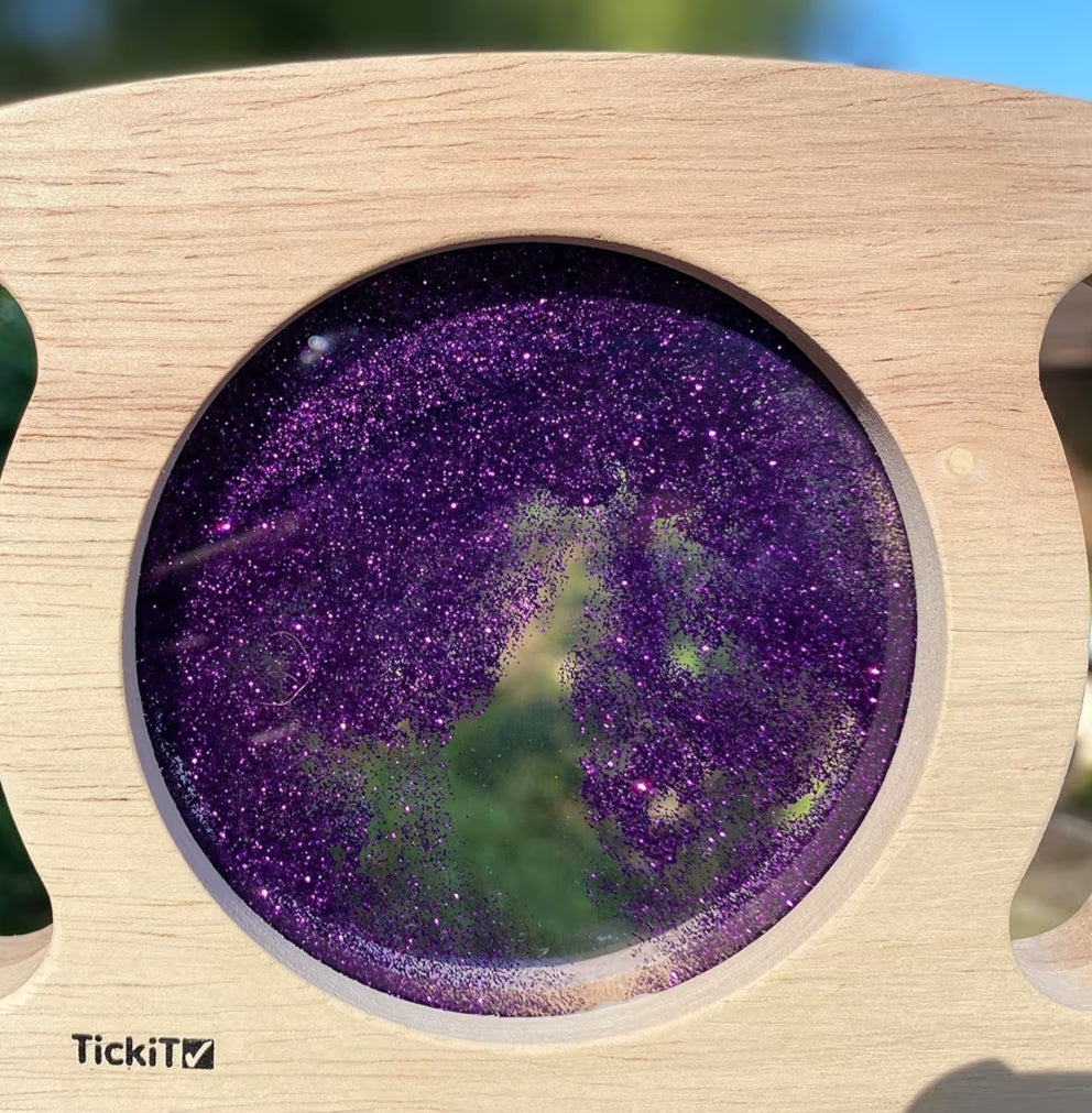 Easy Hold Purple Glitter Panel – Handheld Sensory Exploration