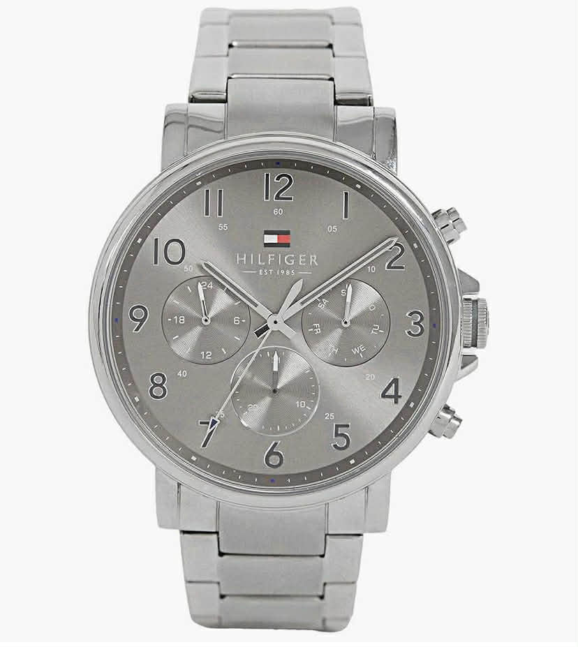Tommy Hilfiger Men's 46mm Analogue Multifunction Quartz Watch - 3 Sub-Dials, Stainless Steel or Leather Bracelet, 5 ATM Water Resistance