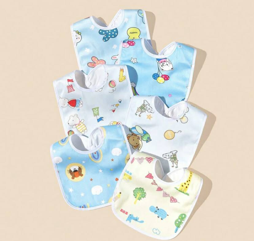 6 pcs Printed Baby Bibs, Four Seasons