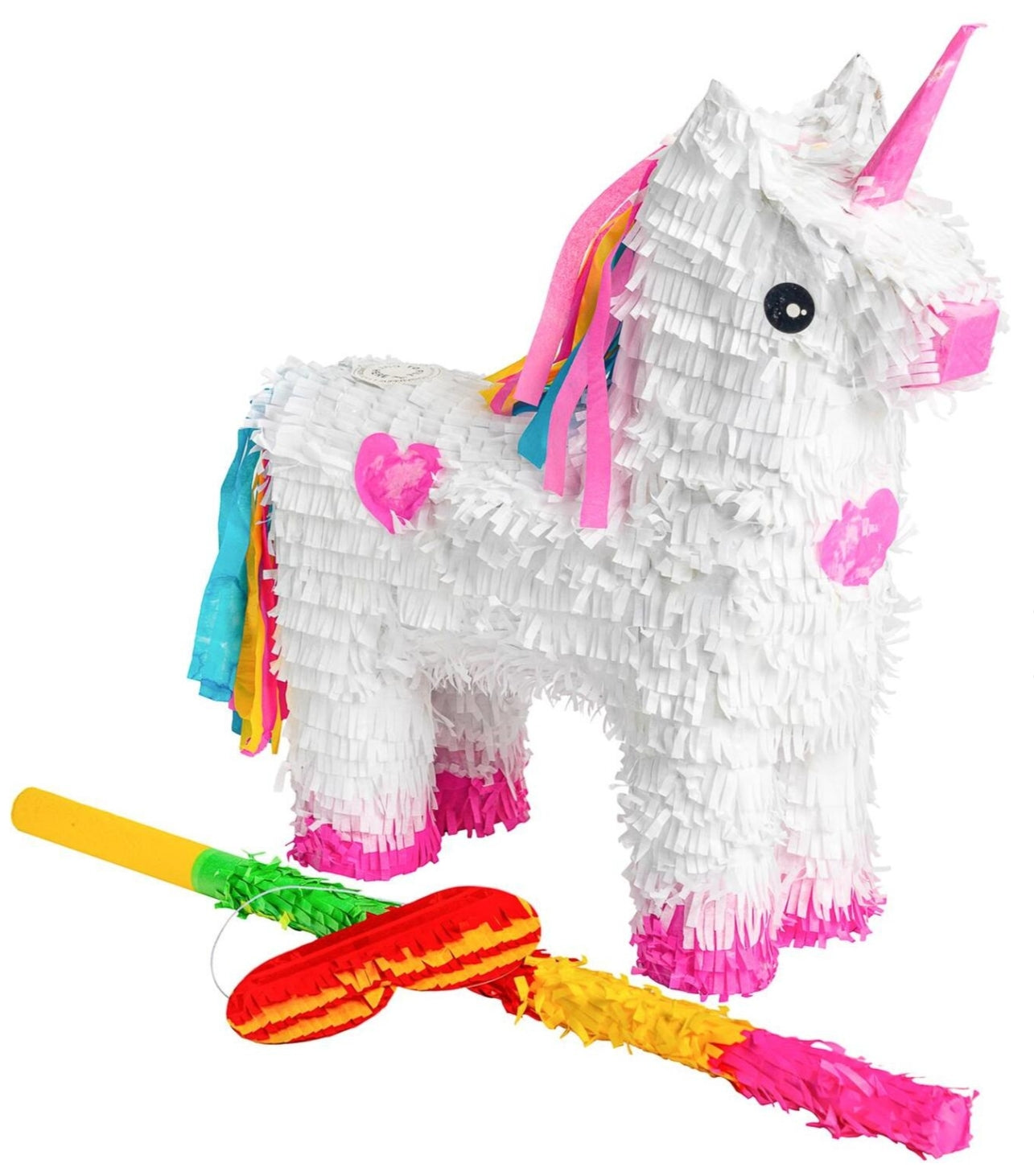 Unicorn Cardboard Pinata, Stick and Blindfold Set