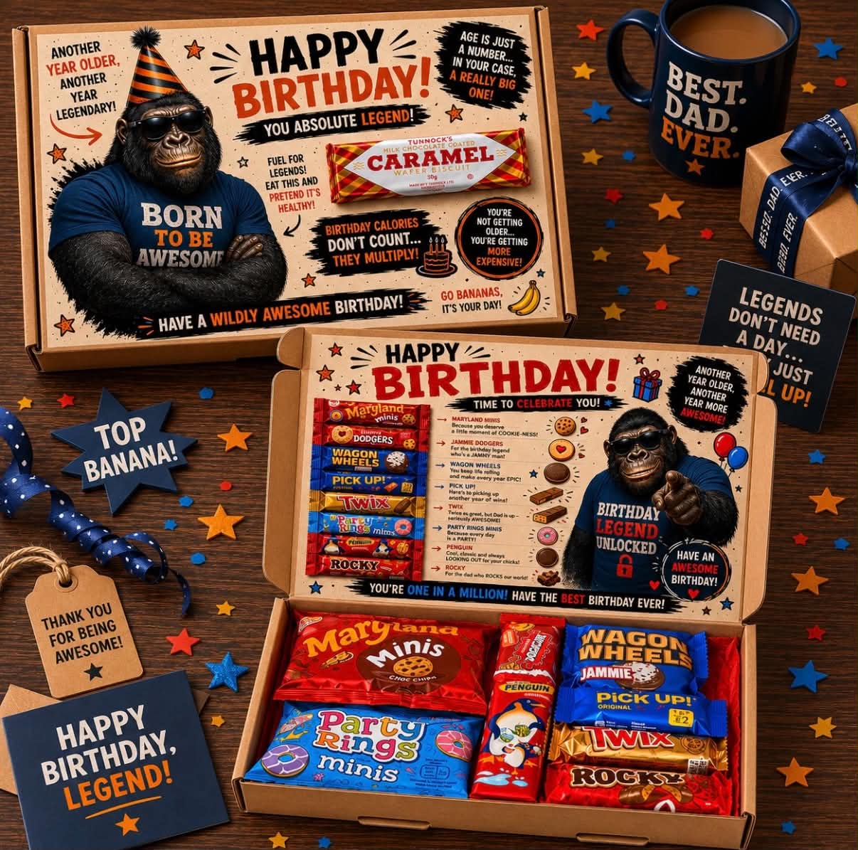 Funny Birthday Biscuit Gift Box Hamper Birthday Legend Treat Box Gift for Him