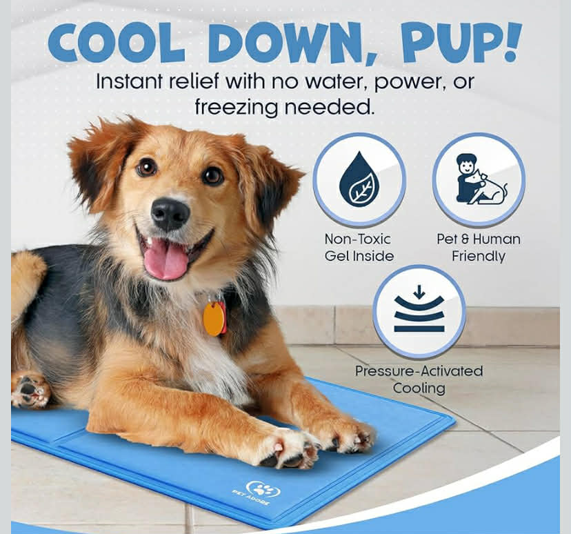 Dog Cooling Mat – Soft Thick Foam Supportive Gel Self Cooling Pad for Dogs & Cats in Summer. Durable Anti-Scratch