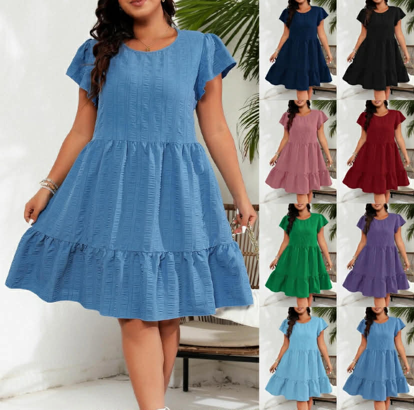 Summer Casual Dress Holiday Short Sleeve Ladies Party Dresses