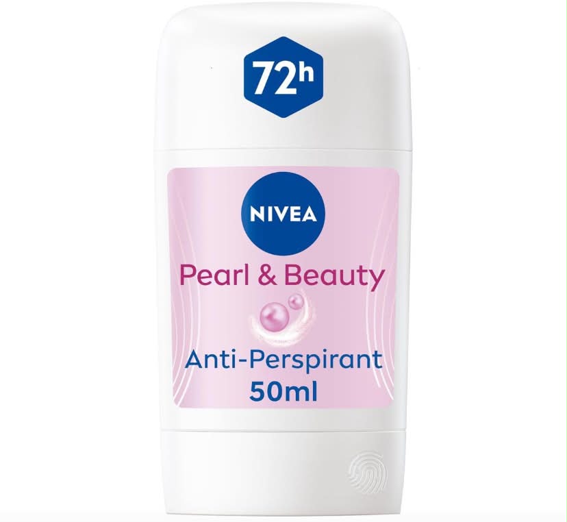 NIVEA Pearl & Beauty Anti-Perspirant Deodorant Stick (50ml, Pack of 1), Women's Deodorant Stick with 72H Sweat and Odour Protection, Anti-Perspirant for Women with Pearl Extracts