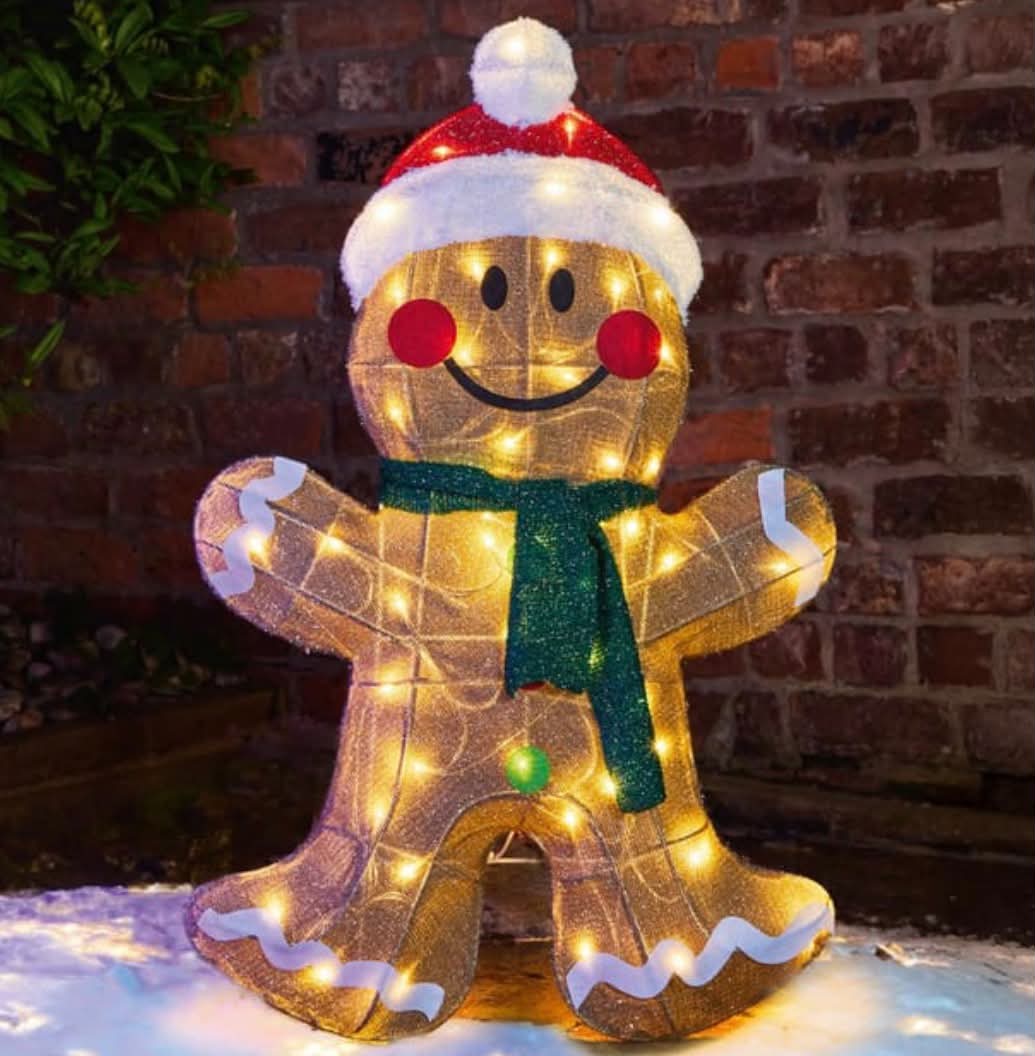 Battery Operated LED Standing Gingerbread Man 3ft
