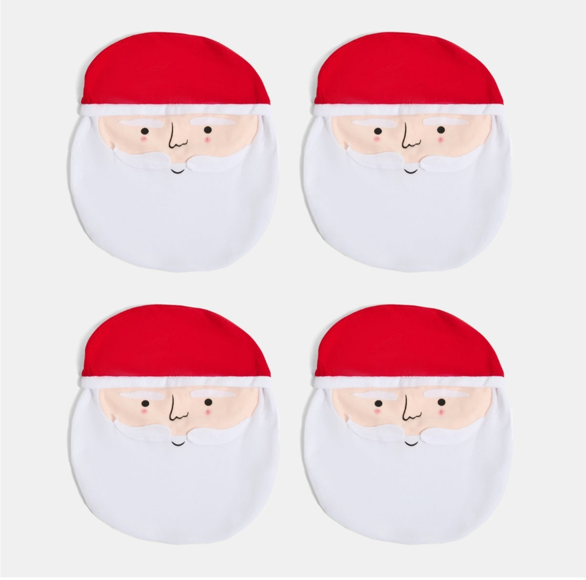 Pack 4 Santa Chair Covers - Red/White