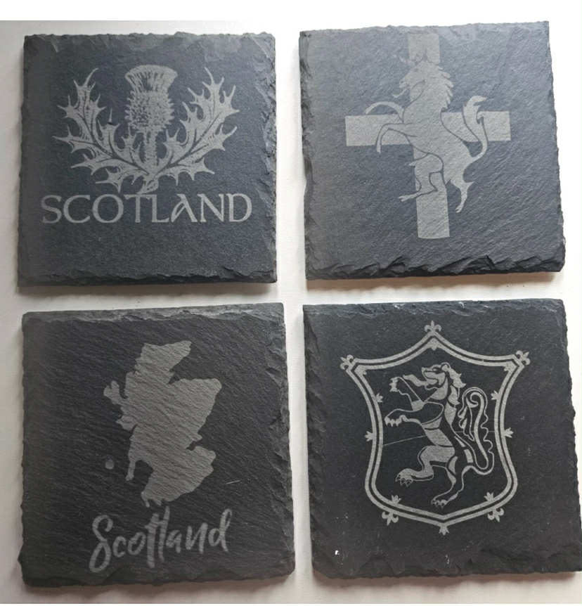 Set Of 4 Scotland/Scotish Slate Coasters