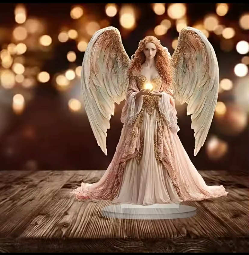 Bohemian Angel Statue with Elegant Wings