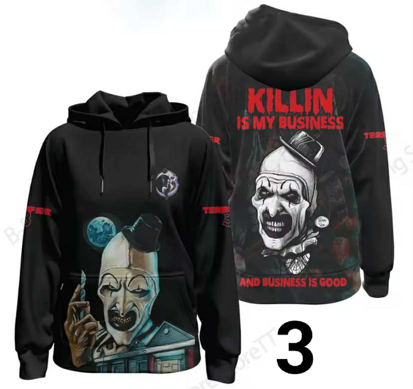 Horror Movie Terrifier Killer 3d Print Hoodie