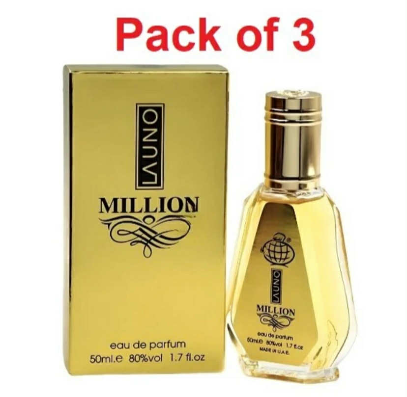 Launo Million (50ml Pack of 3) Eau De Parfum 50ml By Fragrance World