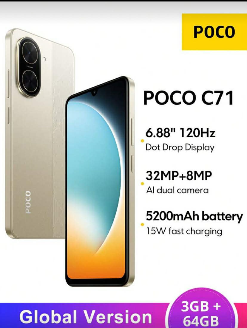 Xiaomi POCO C71 Smartphone Global Version UNISOC T7250