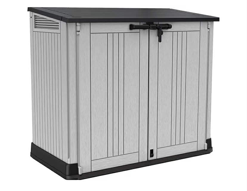 Keter Store it Out Nova Outdoor Garden Storage Shed, 32 x 71.5 x 113.5 cm, Light Grey with Dark Grey Lid