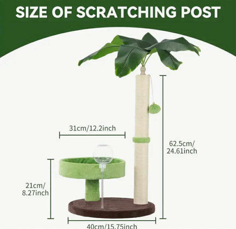 Cat Scratching Tower with Cozy Plush Condo, Sisal Scratching Posts And Plush, Small Cat Tree Tower for Indoor Activity 40x40x70cm