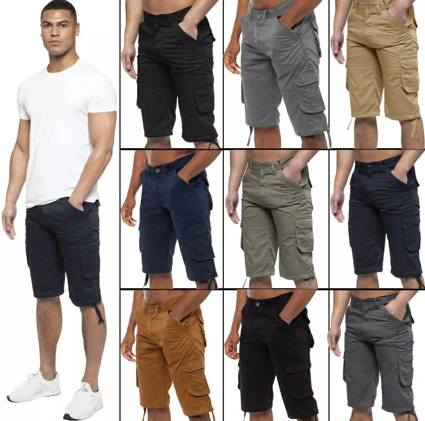 Mens Cargo Shorts Combat Work Shorts Army Casual Chino Knee Length Pants