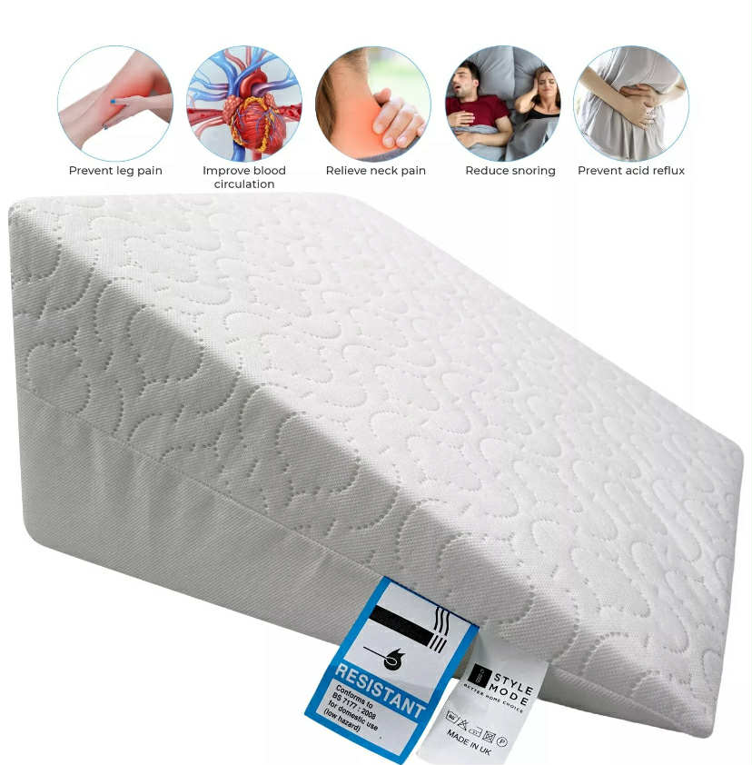 Wedge Pillow Large Acid Reflux Support Bed Back Cushion Foam