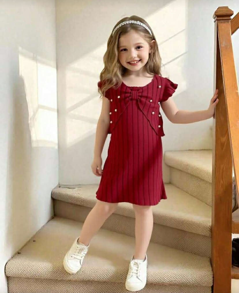 Elladie kids Young Girl Elegant Knit Dress Set, Lace Sleeveless Crop Top + Suspender Mini Dress, 2 Pieces Spring Outfit