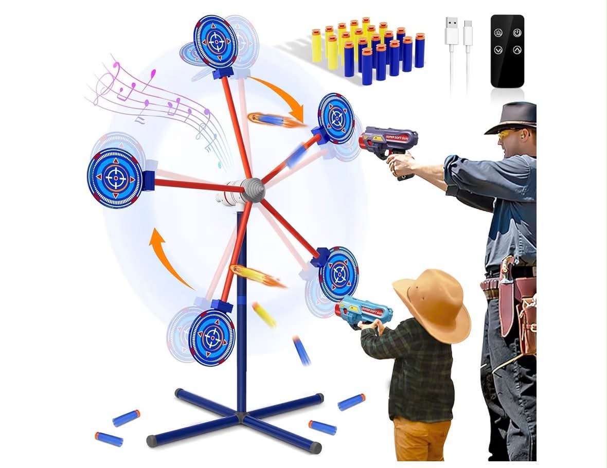 Rotating Shooting Games with 42 Inch Auto-reset Targets Toys for Kids