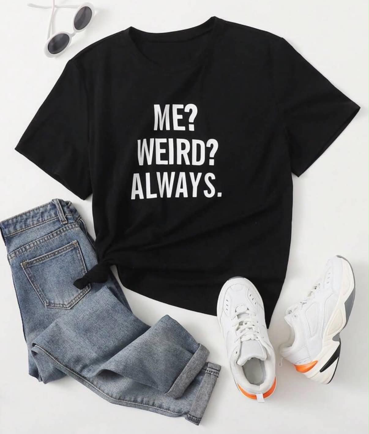 Flirla Plus Letter Graphic Tee Graphic Tees Women Tops