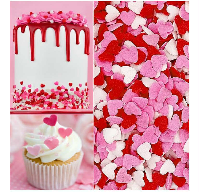 Lozadia 100g Edible Heart Sprinkle Of Sugar Cake Sprinkles,