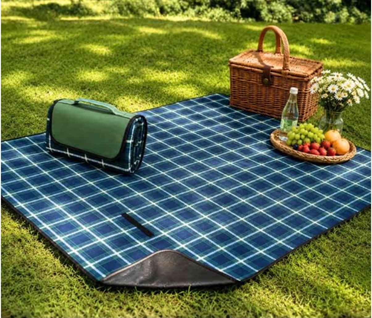 Picnic Blanket Waterproof, Extra Large Picnic Mat 200x200cm, Sandproof Washable Camping Beach Blanket, Camping Accessories for Outdoor Activities, Bohemia