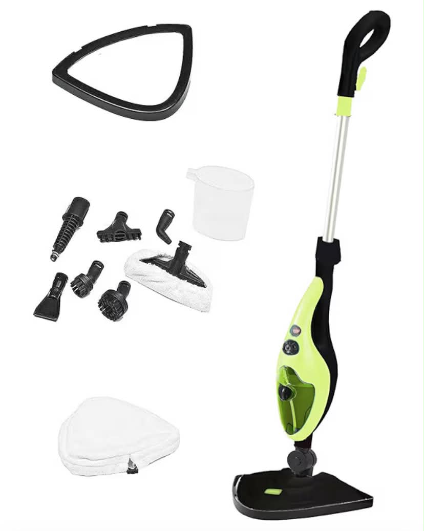 10 in 1 1500W Neo Hot Steam Mop Cleaner Floor Carpet Window Washer Hand Steamer with Mop Pad (Lime Green)