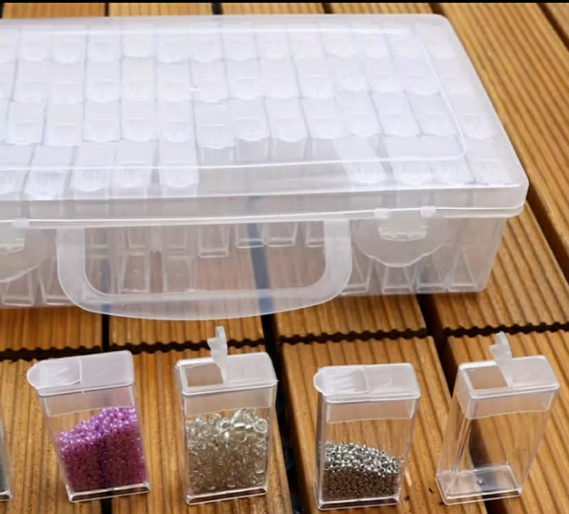 64 Pot Bead Organiser Tray - Diamond Painting Storage Boxes - Beads Embroidery Case