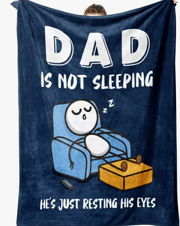 Dad's Pretend Sleeping Blanket - Hilarious Birthday Gift for Dad, Funny Prank for Father's Day, Creative Home & Office Blanket for Fathers, Humorous
