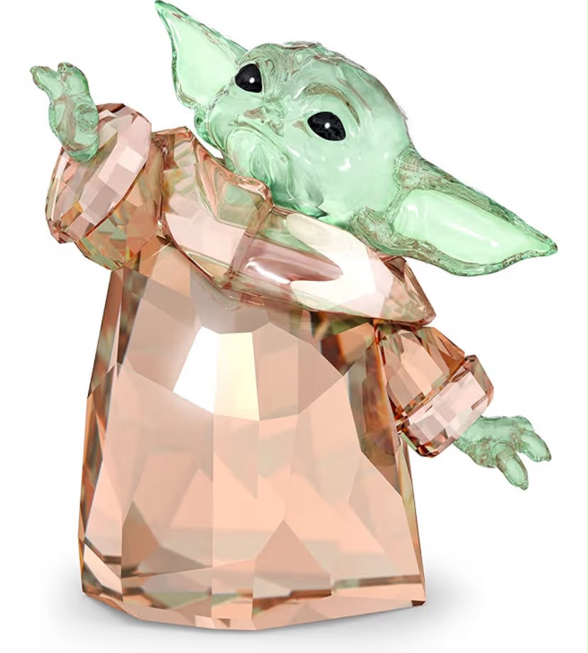 Swarovski Star Wars Mandalorian The Child, Green and Gold tone Crystals, from the Star Wars Collection