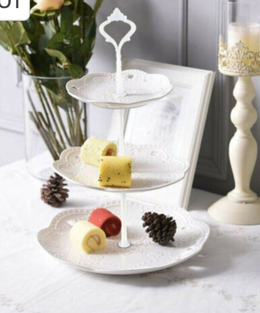 (Square ) 3 Tier Cake Stand Wedding Party Plates