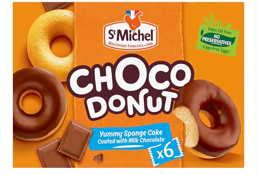 Choco Donut - Sponge Cake Coated with Chocolate Milk - 6 Portions - 180 G
