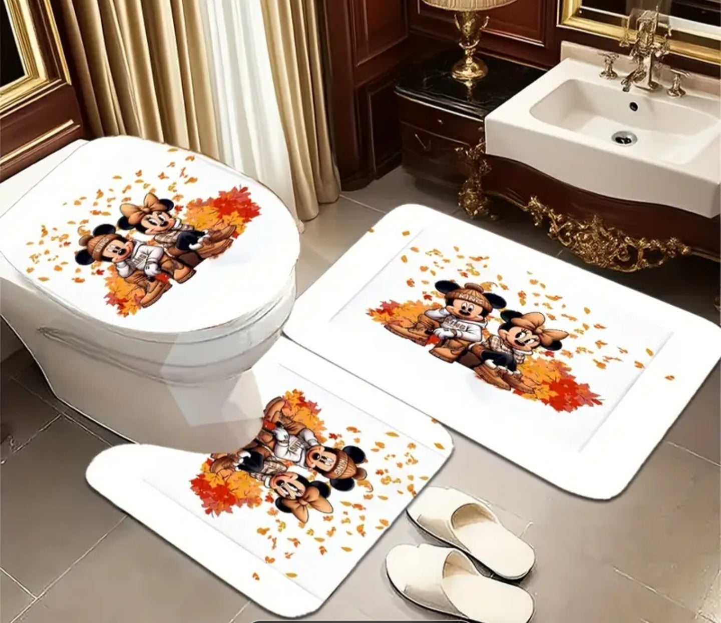 Mouse and Micky 3pc bathroom set
