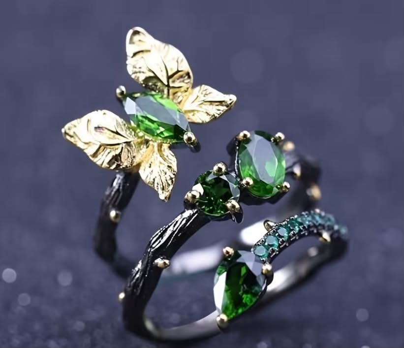 New High Quality Teenager'S Trendy Fashion Personalized Creativity Butterfly Flower Luxury Open Ring (Suitable for High-End Banquets And Parties), for Teenager, For Teenager