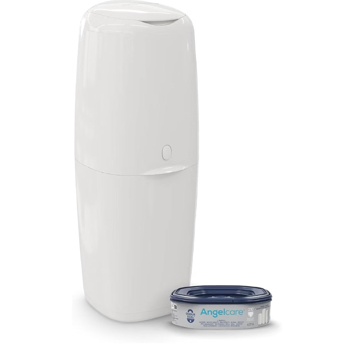 XL Nappy Bin - holds up to 70 nappies – simple no twist refills – for less film use – get more nappies per cassette and save! Includes 1 octo refill cassette