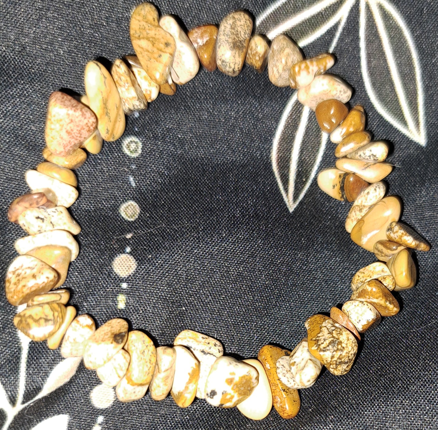 Real crystal Picture Jasper chip bracelet