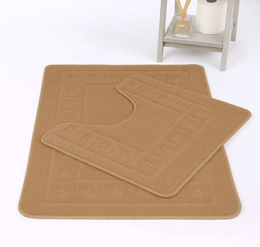 2PCs Bath Mat Pedal Set Non Slip Toilet bathroom Rugs 2 Piece set