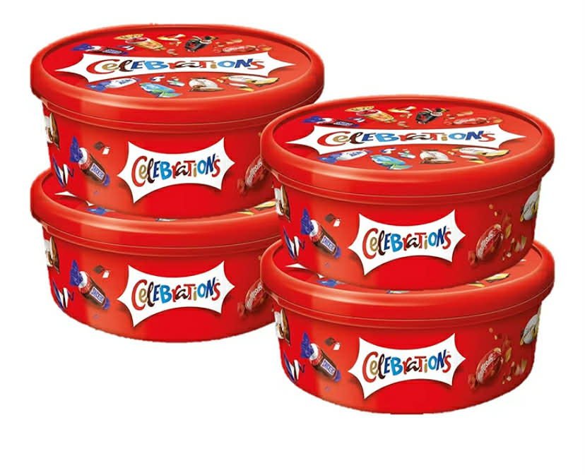 Celebrations Milk Chocolate & Biscuit Bars Sharing Tub 500g Pack of 4 (4x500g)