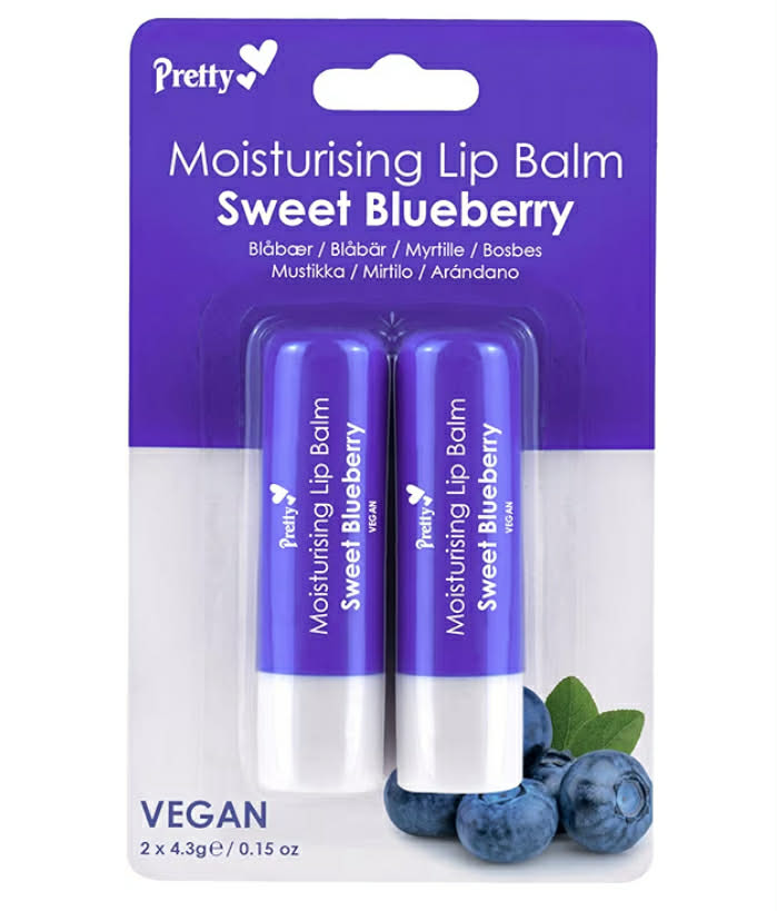 Pretty Moisturising Lip Balm – Sweet Blueberry (Pack of 2)